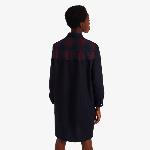 [Womens] 타탄 패널 셔츠 드레스 (608)